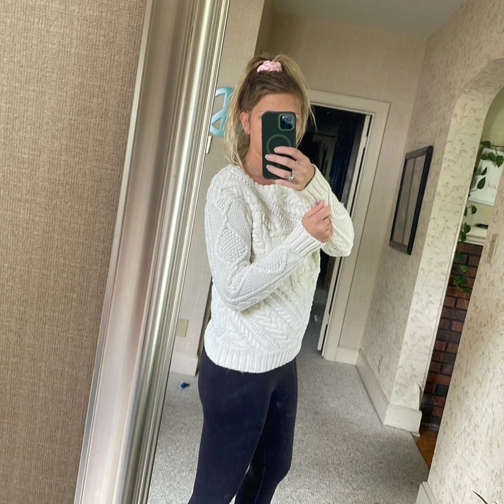 Polo Ralph Lauren White Cable Knit Pop Over Sweater - Picture 11 of 12